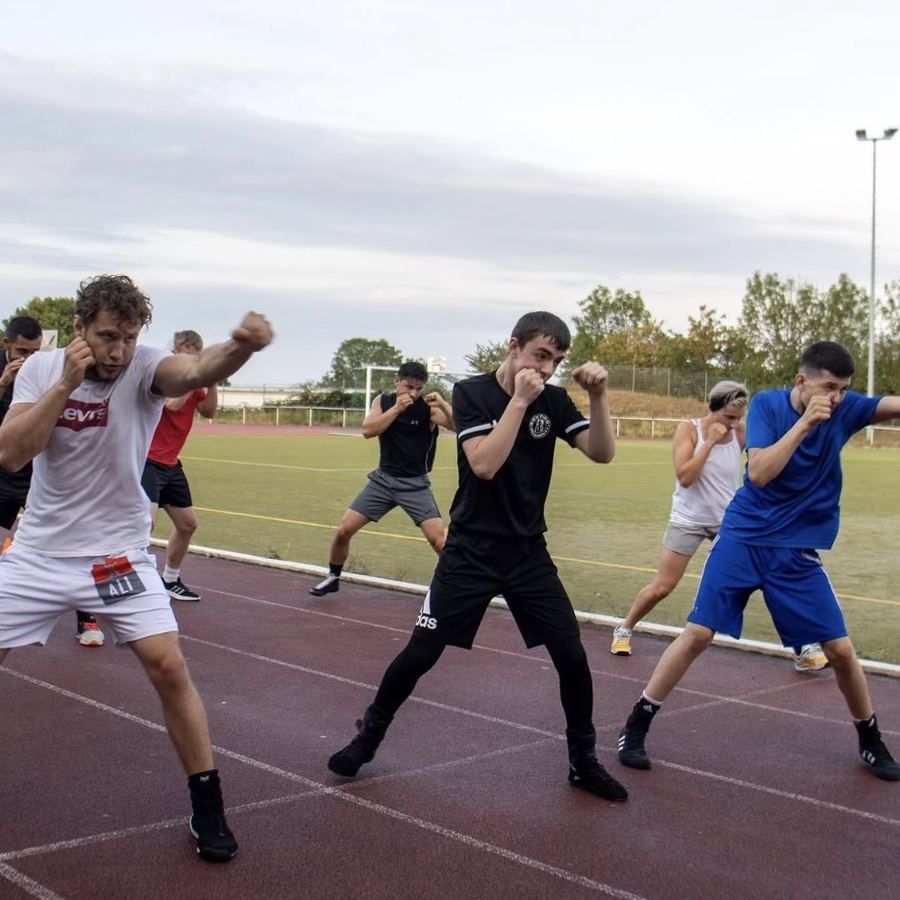 Boxtraining im Freien zur Vorbereitung auf die Deutsche Meisterschaft 2021, Boxring Wetterau